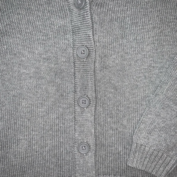 Brandy Melville “Shannon” Gray Button Down V-Neck Cardigan Sweater. - Picture 3 of 7